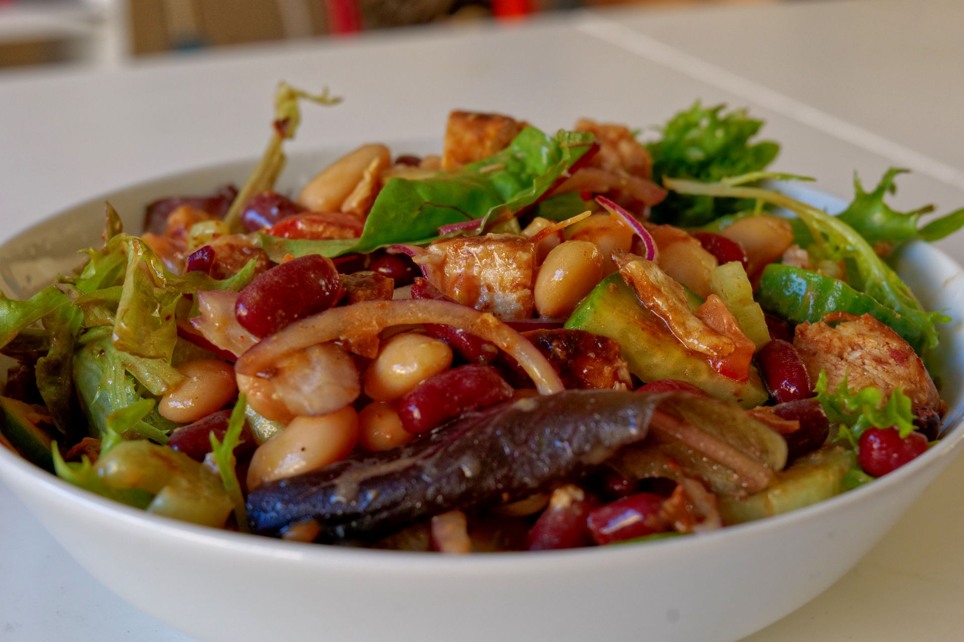 Chicken and bean salad