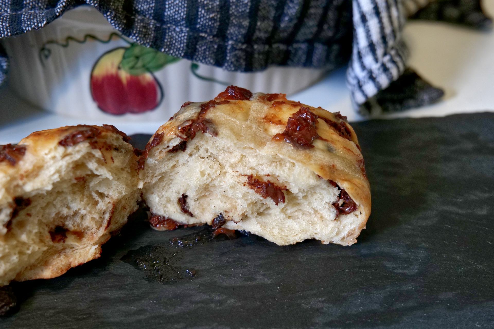 Chocolate Chip Hot Cross Buns