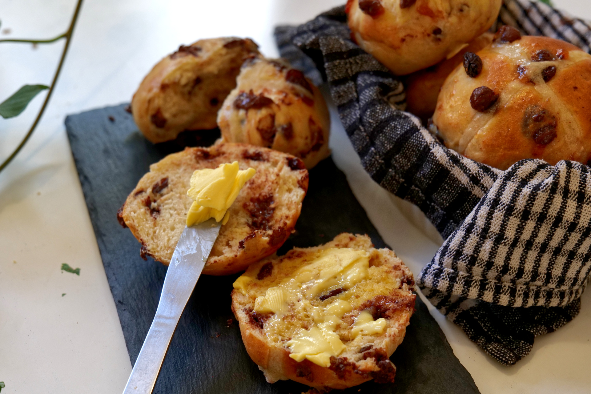 Chocolate Chip Hot Cross Buns