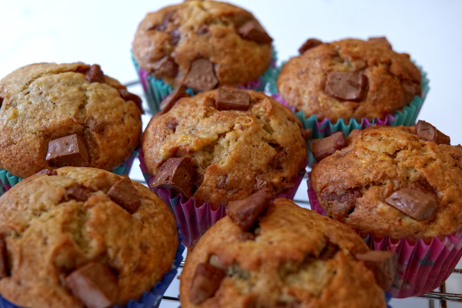 Easy Chocolate Chunk Banana Muffins