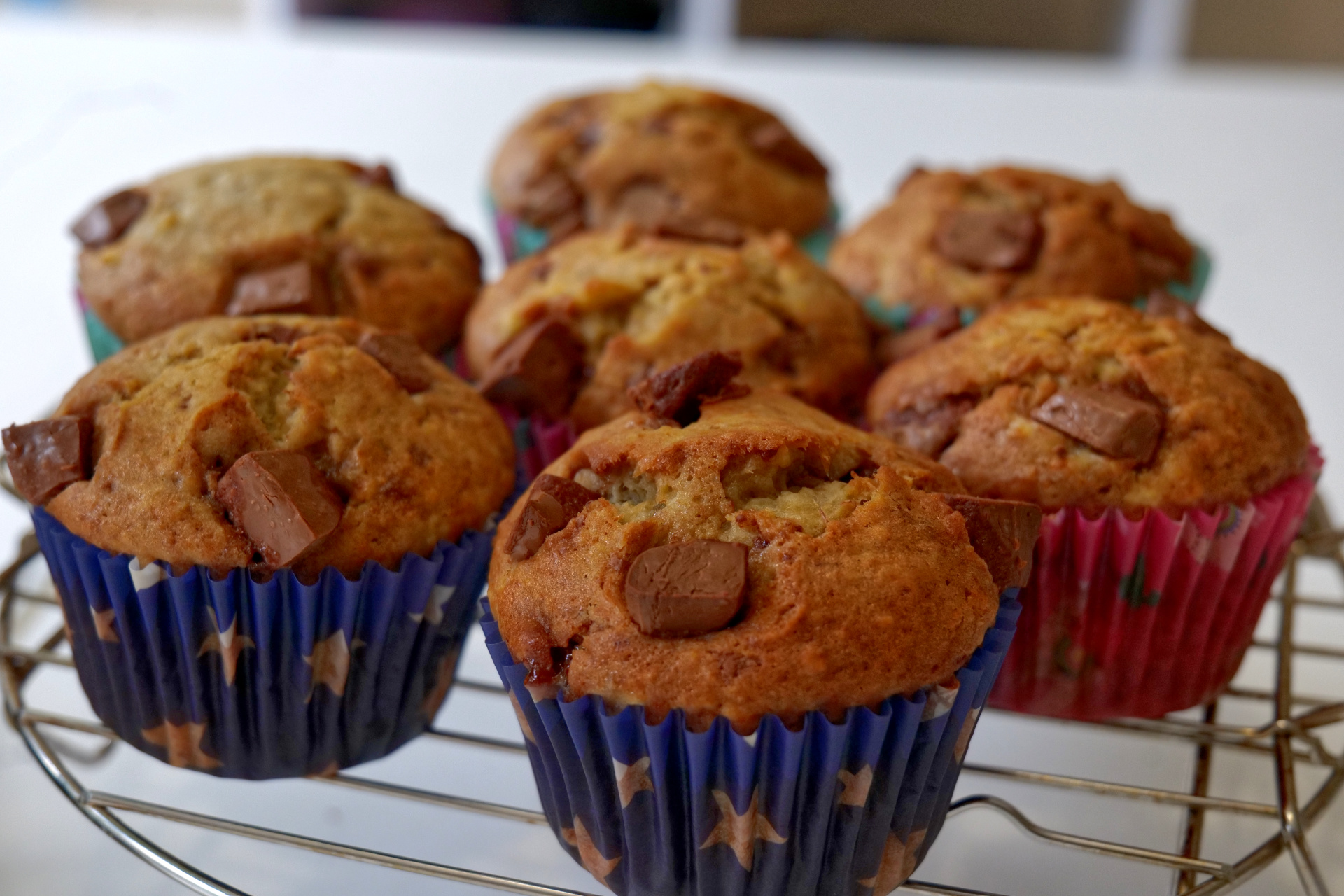Easy Chocolate Chunk Banana Muffins
