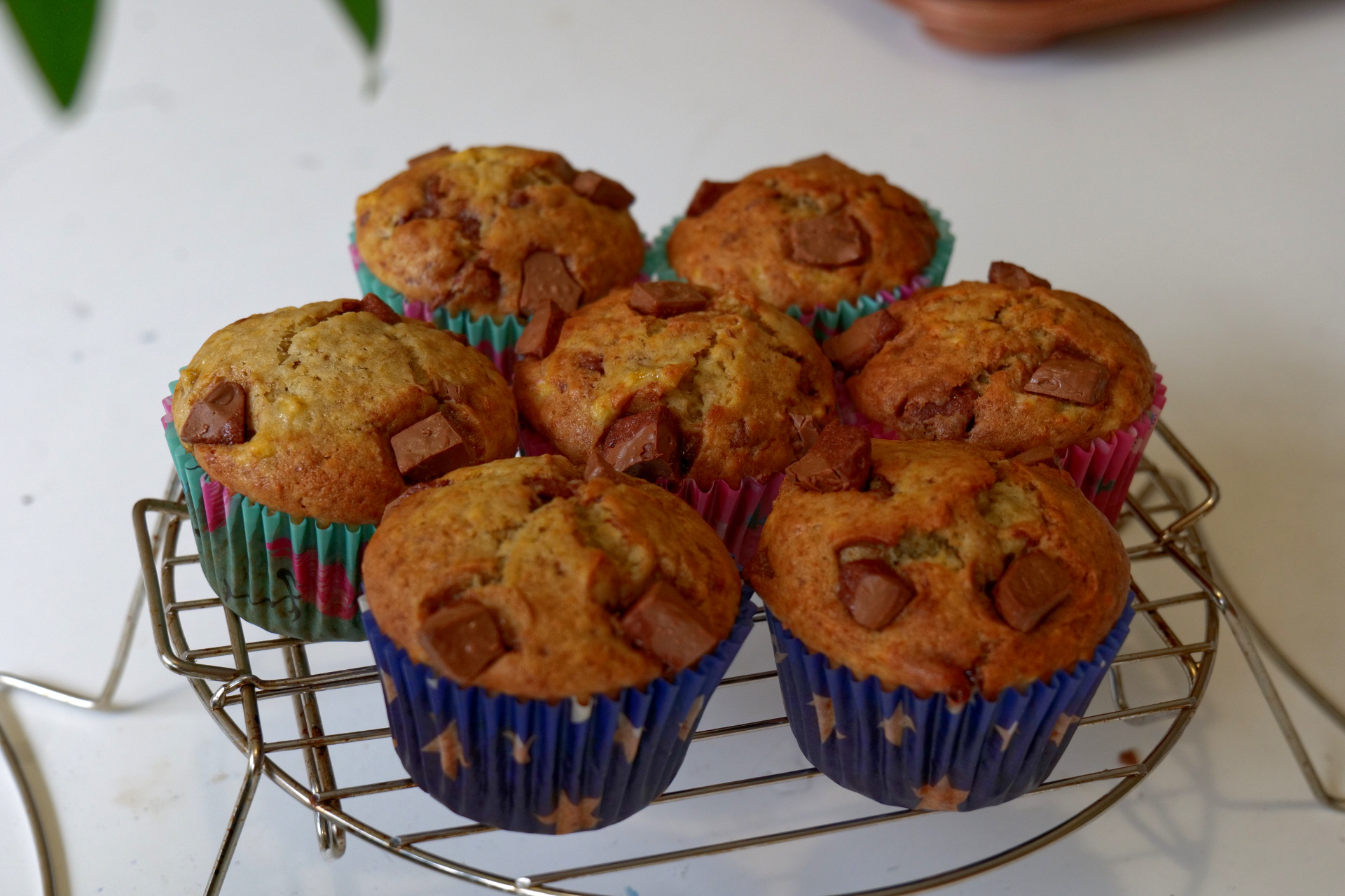 Easy Chocolate Chunk Banana Muffins