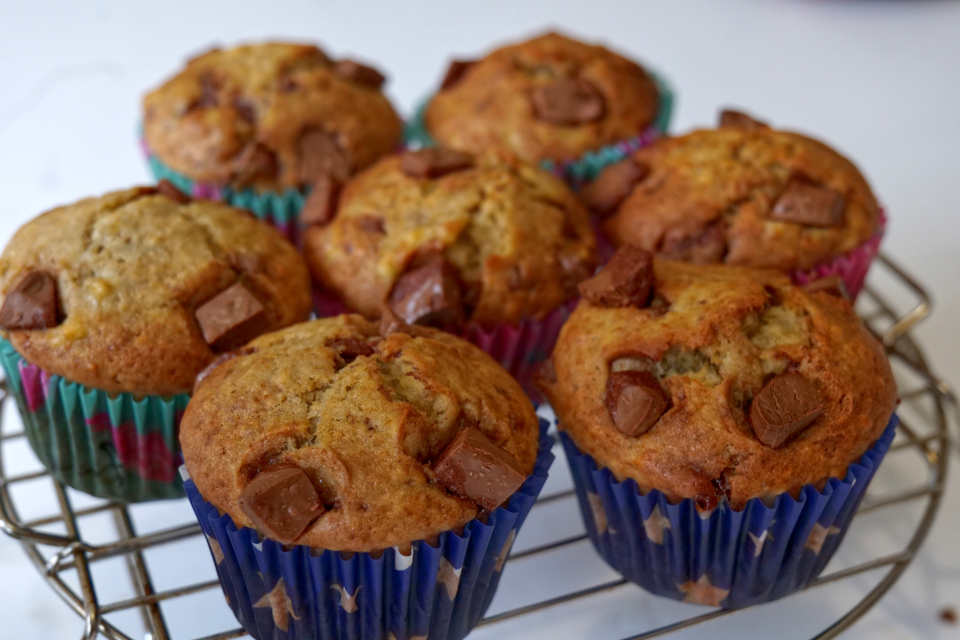 Easy Chocolate Chunk Banana Muffins