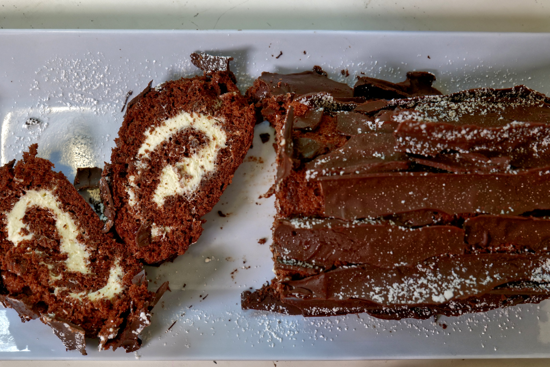 Chocolate Christmas Yule Log Cake 