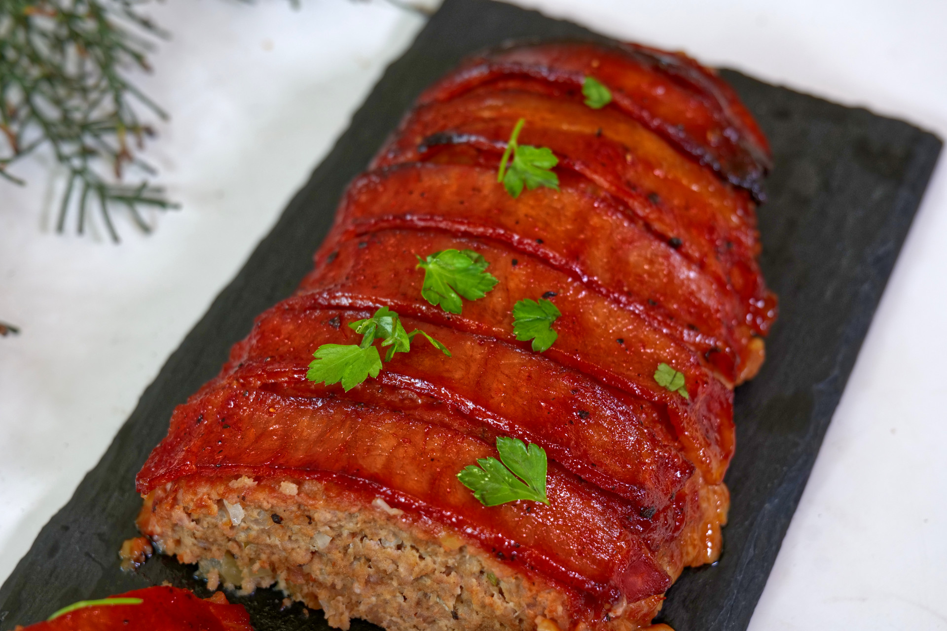 Bacon-wrapped Christmas Meatloaf