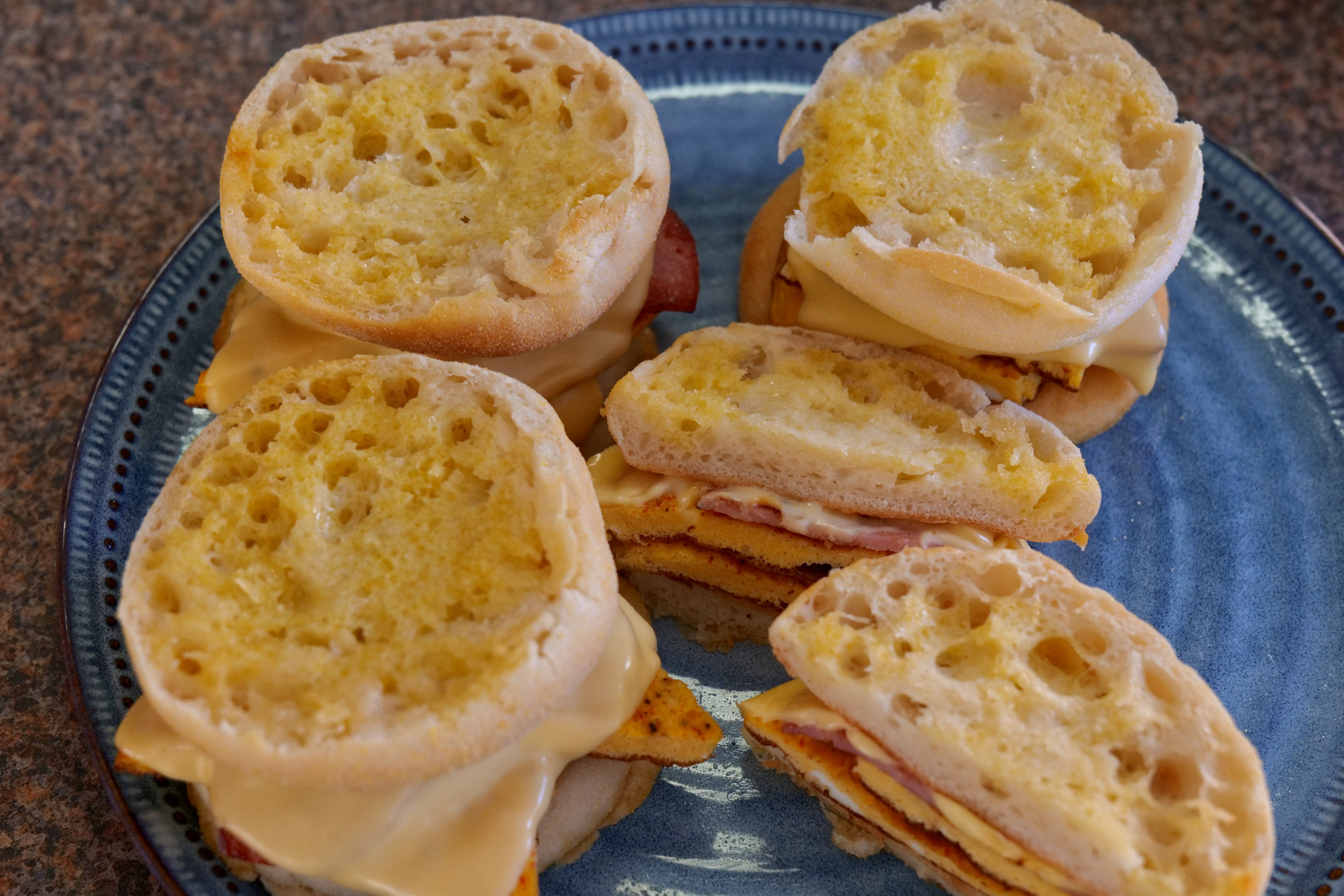 Cheesy English Muffin Burgers