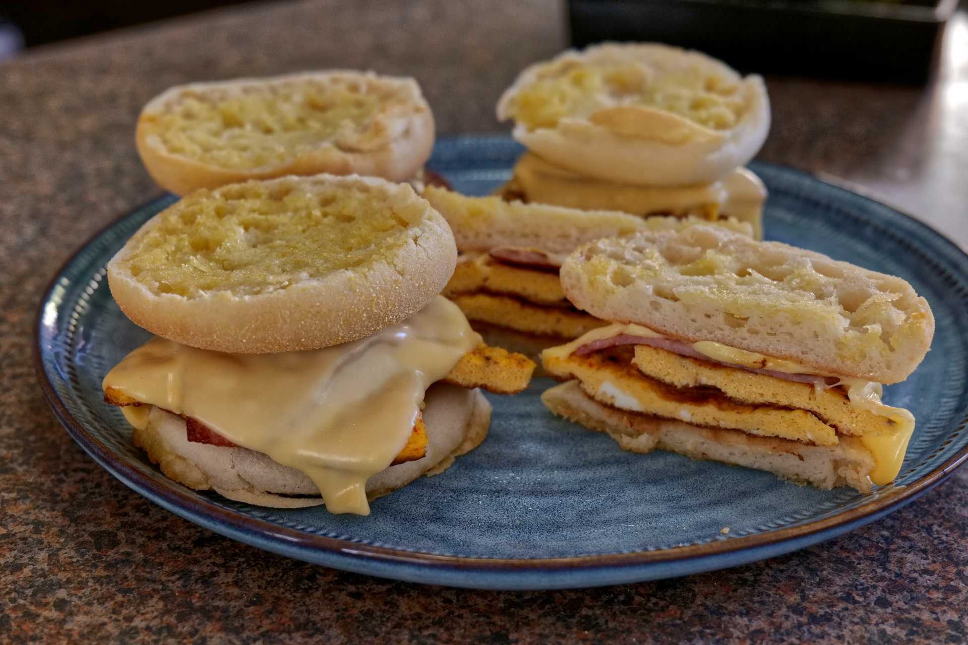 Cheesy English Muffin Burgers