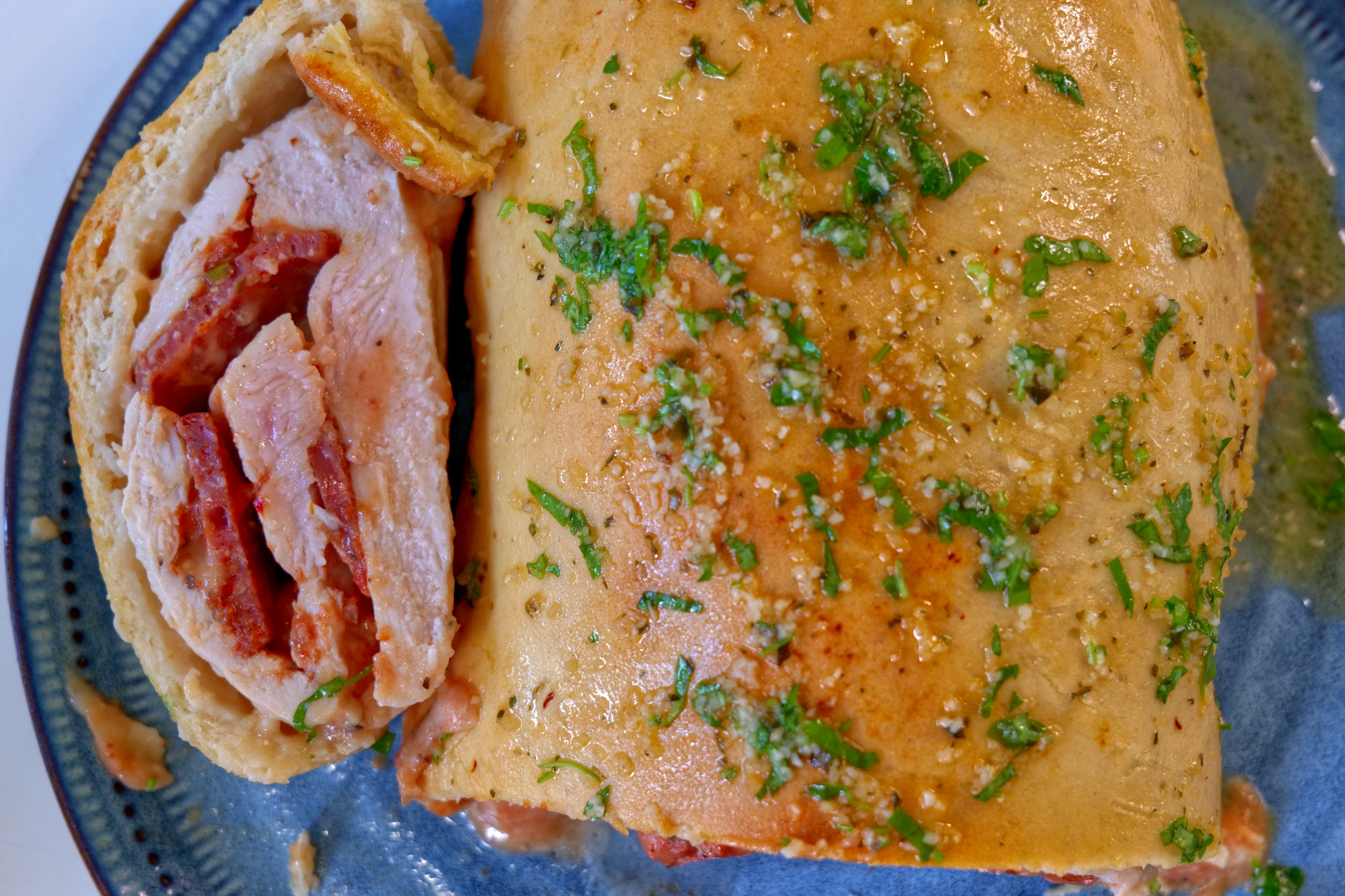 Garlic Bread Pizza Roll