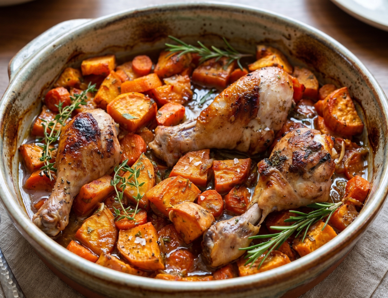 Sticky Honey-Chili Chicken and Potato Bake