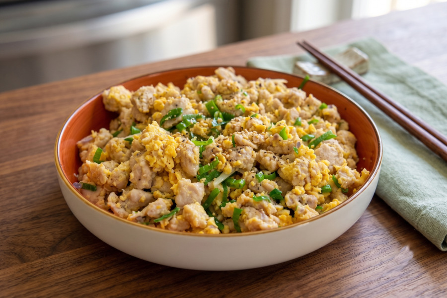 Minced Chicken & Egg Scramble