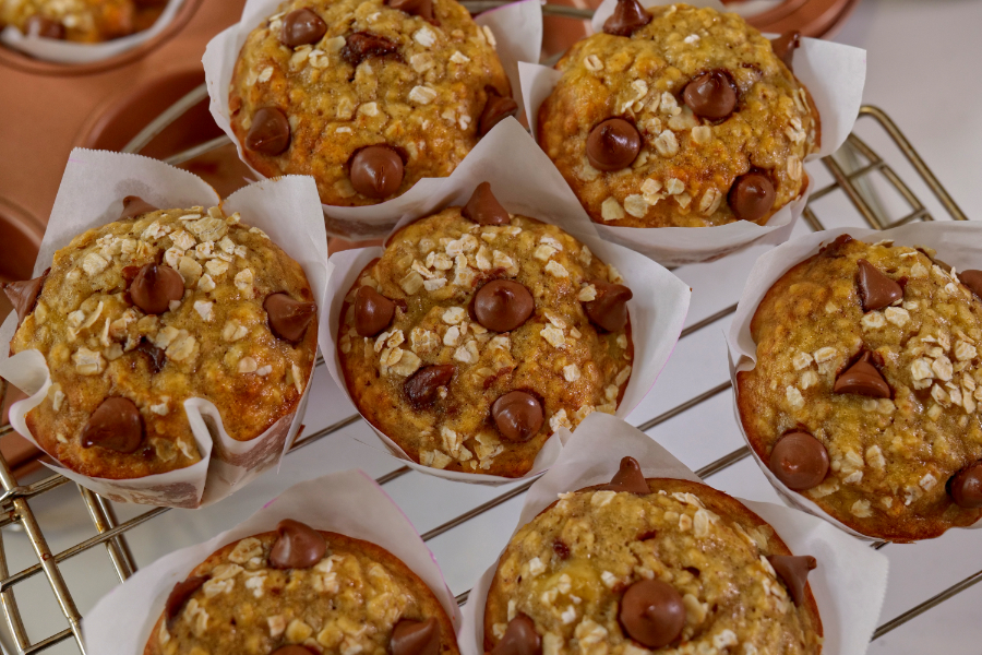 Healthy Oatmeal Banana Muffins