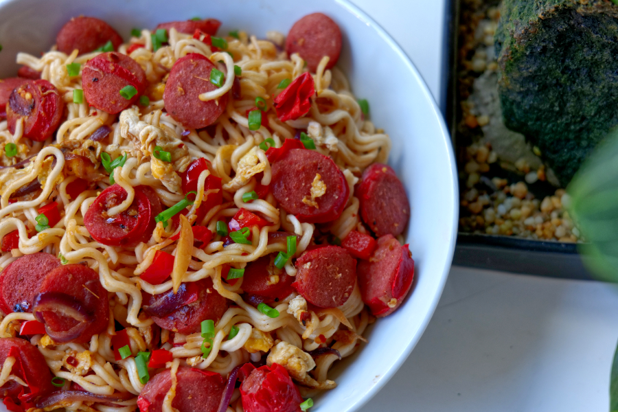 Easy One-Pan Sausage and Noodle Stir-Fry
