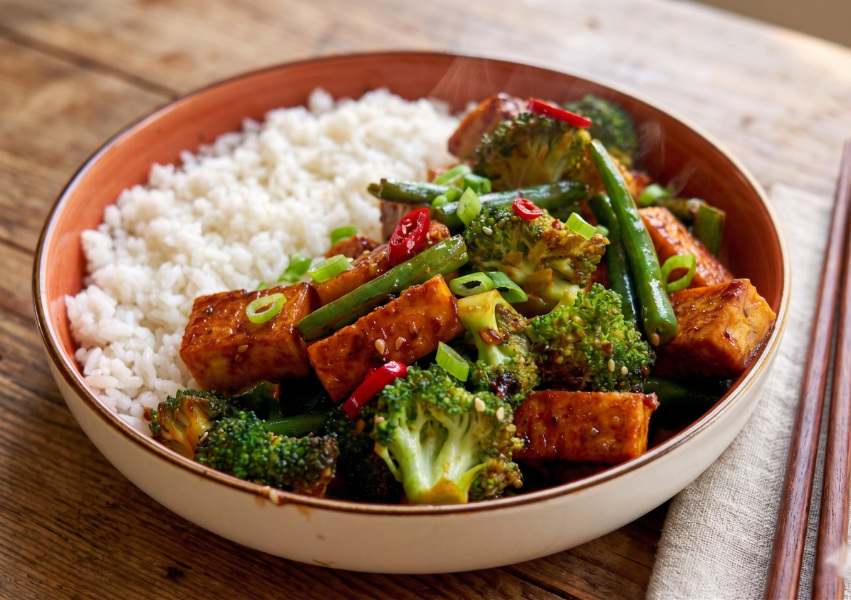 Crispy Tofu Stir-Fry with Ginger and Garlic